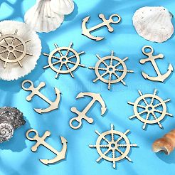 100шт 2 стиля морская тематика деревянные большие подвески&nbsp;WOOD-CJ0001-72