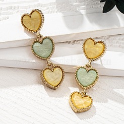 Серьги-гвоздики в форме сердца из цинкового сплава и акрила&nbsp;FS-WGEA202-01