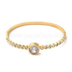 Плоские круглые браслеты из кубического циркония BJEW-F474-24G