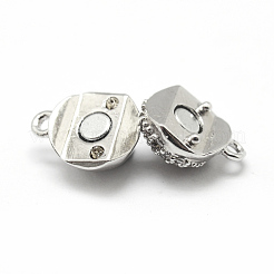 Магнитные застежки из латуни с цирконием и микропаве с петлями ZIRC-P071-27P-NR