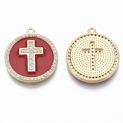 Латунные микро проложить кубического циркония подвески&nbsp;KK-R130-035-02G-NF