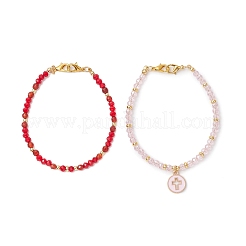 2шт. 2 стиля стеклянных бусин BJEW-JB11573