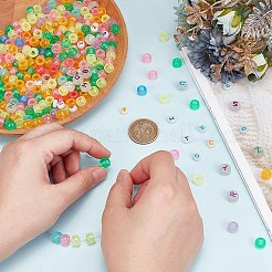 Наборы для браслетов из плоских круглых пластиковых и акриловых бусин своими руками&nbsp;DIY-AR0004-15
