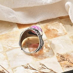 Регулируемые кольца из натурального полосчатого агата RJEW-I108-03AS-13