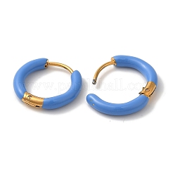 Серьги-кольца из нержавеющей стали 304 с эмалью для женщин&nbsp;EJEW-S237-13F