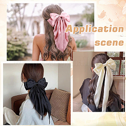 Тканевые заколки для волос с большим бантом&nbsp;AJEW-CP0008-41A-01