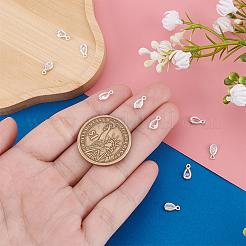 10 шт. 925 подвески-капли из стерлингового серебра с прозрачными кубическими цирконами&nbsp;STER-PH0004-39