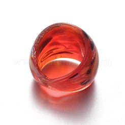 Смешанный Lampwork ручной широкий группа кольца RJEW-X0005-B
