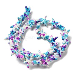 Нити из синтетических бирюзовых бусин G-P507-04E