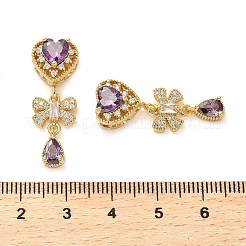 Латунные микро проложить кубического циркония бусы KK-D093-08G