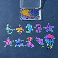 20 шт. 10 стиля ионное покрытие (IP) 201 нержавеющая сталь травленый металл украшения подвески&nbsp;STAS-FS0001-52