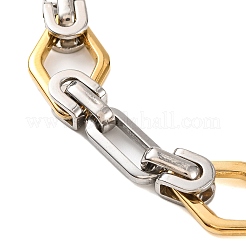 201 браслет-цепочка из нержавеющей стали с ромбами в византийском стиле BJEW-B078-126GP