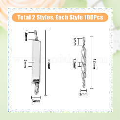 200 шт. 2 стиля подвесок-соединителей из нержавеющей стали 304 STAS-DC0011-16