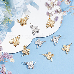 30 шт. 2-х цветные подвески из латуни с покрытием на стойке&nbsp;KK-BC0012-12