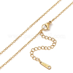 Ожерелье с подвеской в виде лимона из стеклянных бус с цепочками из нержавеющей стали 304 NJEW-MZ00022