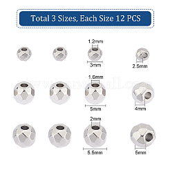 36 шт. 3 бусины из нержавеющей стали 201 STAS-UN0045-50