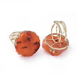 Регулируемые натуральные грубые необработанные сердечные кольца RJEW-F100-04G