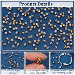 200 шт. 2 цвета бусины из сплава в тибетском стиле&nbsp;TIBEB-FG0001-05