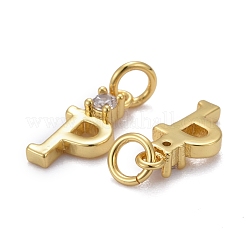 Латунные микропаве прозрачные подвески с фианитом&nbsp;ZIRC-Z011-35P