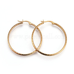 Серьги-кольца из нержавеющей стали 304 с ионным покрытием (IP)&nbsp;EJEW-L215-19G