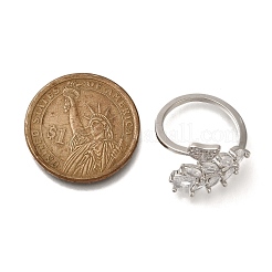 Кольца-манжеты из латуни с кубическим цирконием для женщин&nbsp;RJEW-C115-04P