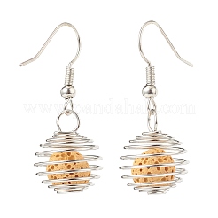 Серьги-подвески с диффузором из натурального лавового камня EJEW-JE05021