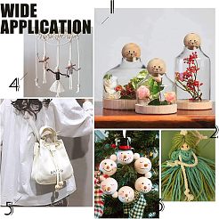 30 шт. европейские бусины из натурального дерева с принтом WOOD-FH0001-92