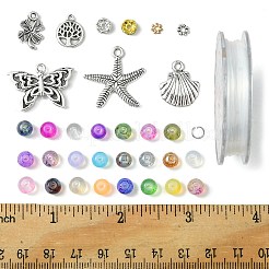 Круглые стеклянные бусины и подвески из сплава своими руками&nbsp;DIY-FS0006-39