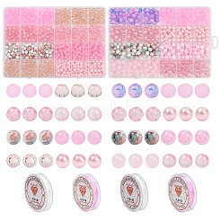 Наборы для изготовления браслетов из круглых стеклянных бусин своими руками&nbsp;DIY-YW0011-79