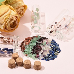 5 шт. 5 стиля бонсай из драгоценных камней в стеклянных бутылках-колоннах&nbsp;AJEW-YW0001-58