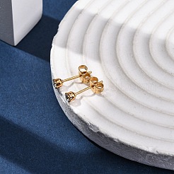 Серьги-гвоздики из нержавеющей стали 304 с микропаве из кубического циркония&nbsp;EJEW-P299-01A-G