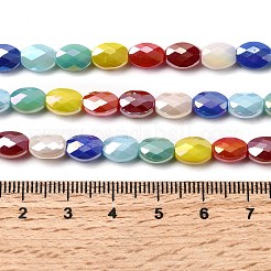 Гальванизировать непрозрачные сплошной цвет стеклянные бусы пряди GLAA-F131-04