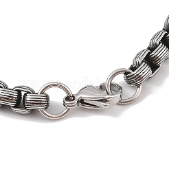 Круглые бусины из натурального тигрового глаза из нержавеющей стали 304 BJEW-B096-32AS