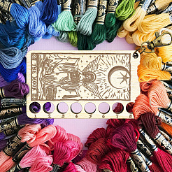 2 шт. 2 стильных 8-позиционных деревянных лотка для хранения ниток для вышивки DIY-WH0625-001