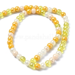 Нити прозрачных гальванических стеклянных бусин&nbsp;GLAA-YW0003-21