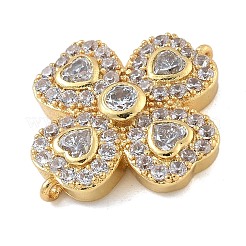 Стойка покрытие латунь прозрачный кубический цирконий клевер соединительные подвески KK-A234-037G