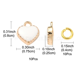 10 шт. эмалевые подвески из сплава сердца&nbsp;ENAM-YW0002-92