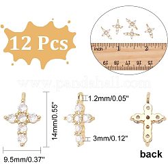 12шт латунные подвески с микропаве и кубическим цирконием KK-CA0003-65