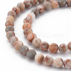 Бусы из натурального красного камня G-R345-6mm-45-01