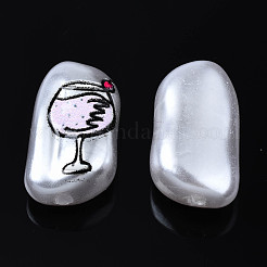 3d печатные бусины из абс-пластика с имитацией жемчуга KY-S163-435