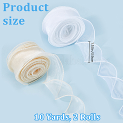 2 рулон 2-х цветной полиэстеровой шифоновой ленты DIY-CP0010-72