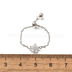 925 серебряное кольцо-слайдер с микропаве из кубических цирконий RJEW-R016-02P-02