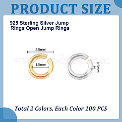 200 шт. 2 цвета 925 открытых соединительных кольца из стерлингового серебра FIND-GA0006-57