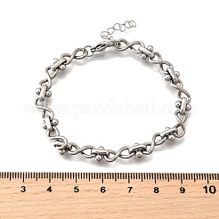 Браслеты-цепочки Infinity Link из нержавеющей стали 304 для женщин BJEW-K226-14B-P