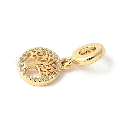 Латунь микропейв кубический цирконий европейские подвески с подвесками ZIRC-I071-18G