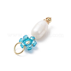 Подвески-цветы из стеклянных бусинок PALLOY-MZ00679