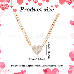 2 шт. 2-цветные подвески в форме сердца из кристаллов и страз с цепочками из сплава NJEW-AN0001-88