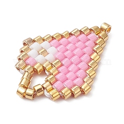 Подвески в виде сердечек из бисера&nbsp;PALLOY-MZ01147-03