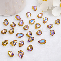 Заостренные заднее стекло горный хрусталь кабошоны RGLA-OC0001-09G