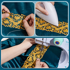 4 м приутюжить/пришить полиэфирную кружевную ленту с цветочным узором OCOR-WH0088-48B